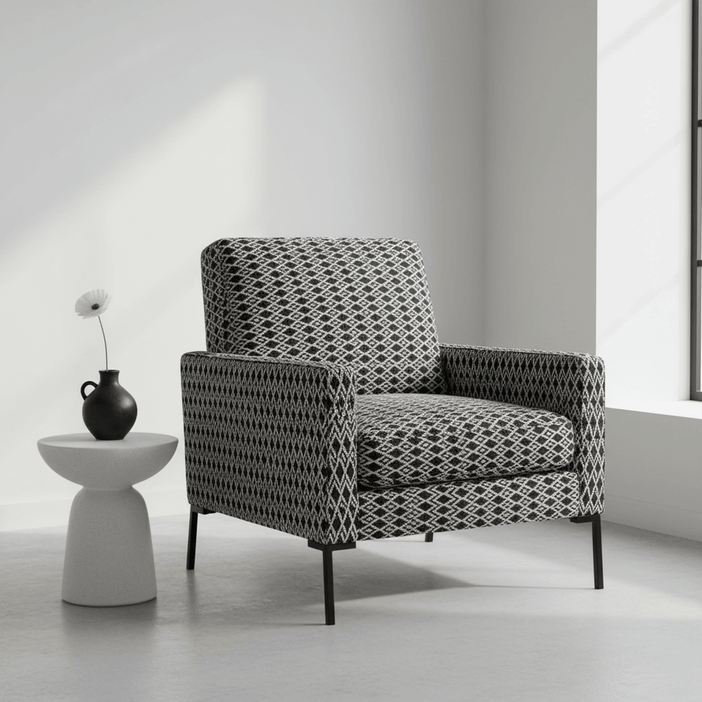 Black & White Dimond Design Cotton Blend Jacquard (SKU: JDD-459)