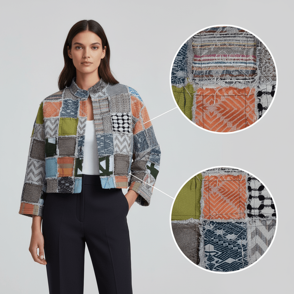 Multicolor Patchwork Cotton Jacquard (Sku: J-513)