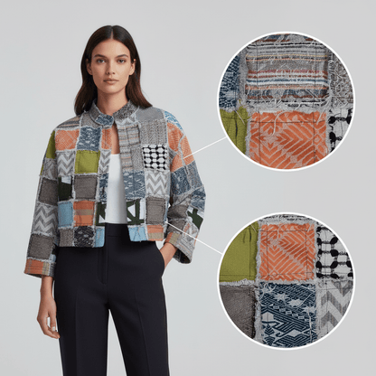 Multicolor Patchwork Cotton Jacquard | SKU: J-513