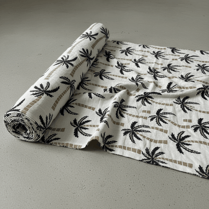 White & Black Tropical Cotton Blend Jacquard (SKU: JDD-494)