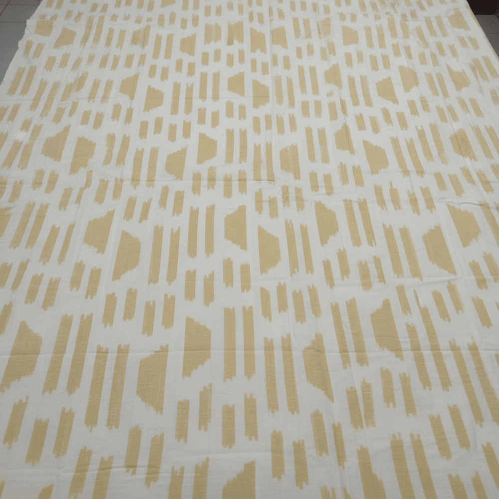 Yellow & White Fine Quality Cotton Handloom Ikat | SKU: IK-640