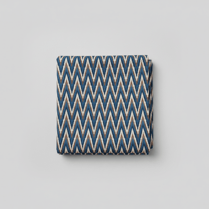 Multicolor Chevron Heavyweight Thick Cotton Handloom Ikat Fabric for Jackets & Upholstery | Width: 54"