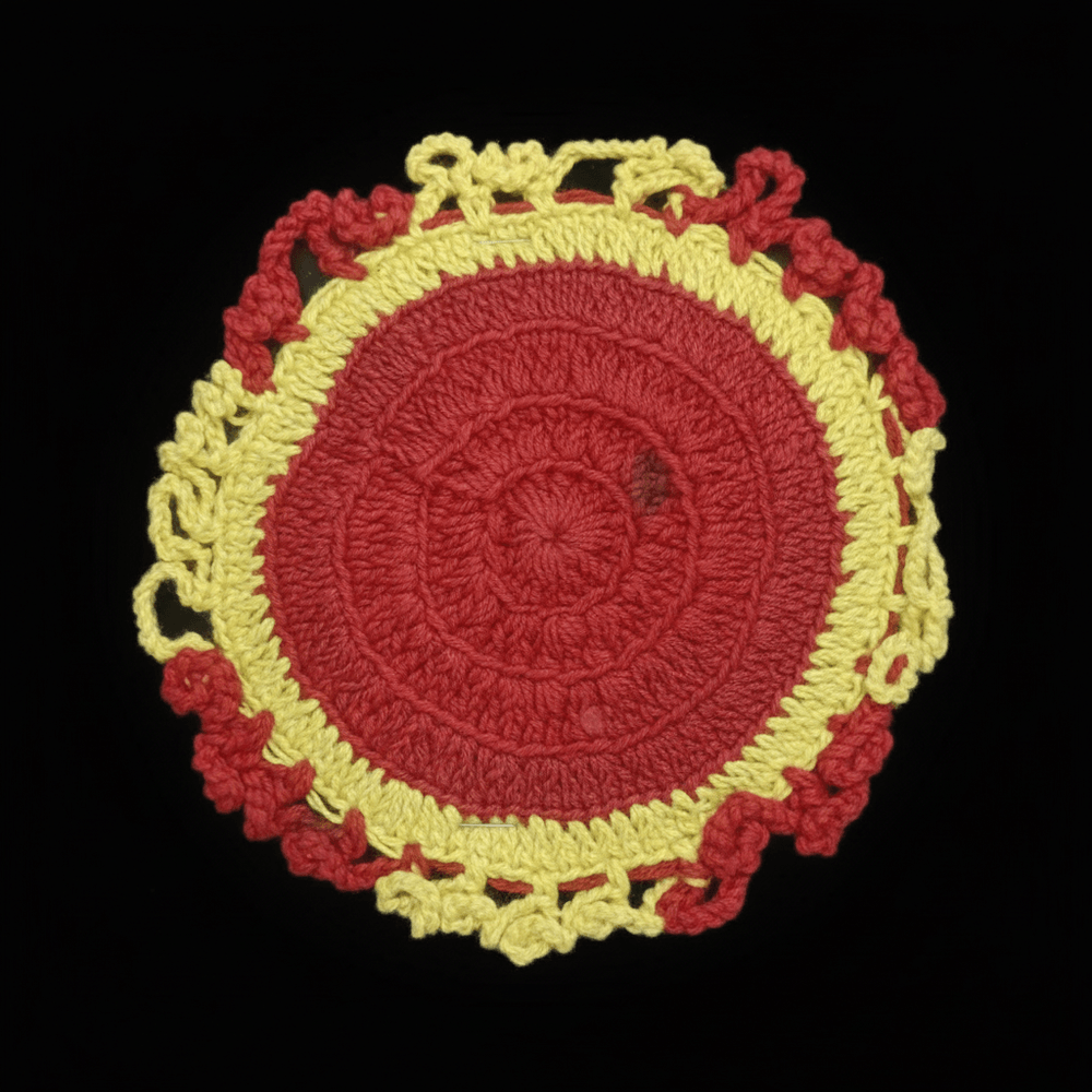 Dyed Hand Crochet Patch (width : 8 Inch )