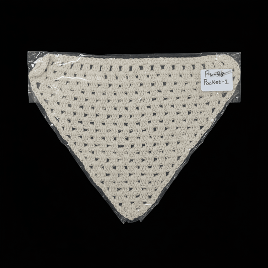 Off White Dyeable Cotton Hand Crochet ( Width : 6 inch & Lenght : 5 Inch )