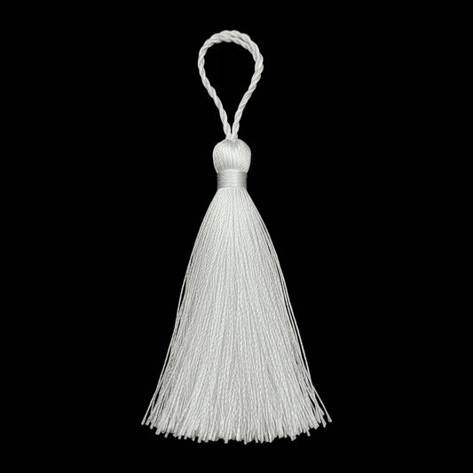 Silk White Dyeable Tassel Pack of 3 ( Lenght : 4 Inch )