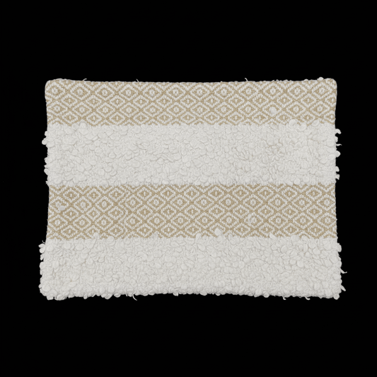 White & Golden Cushion Cover ( 12 Inch x 16 Inch )