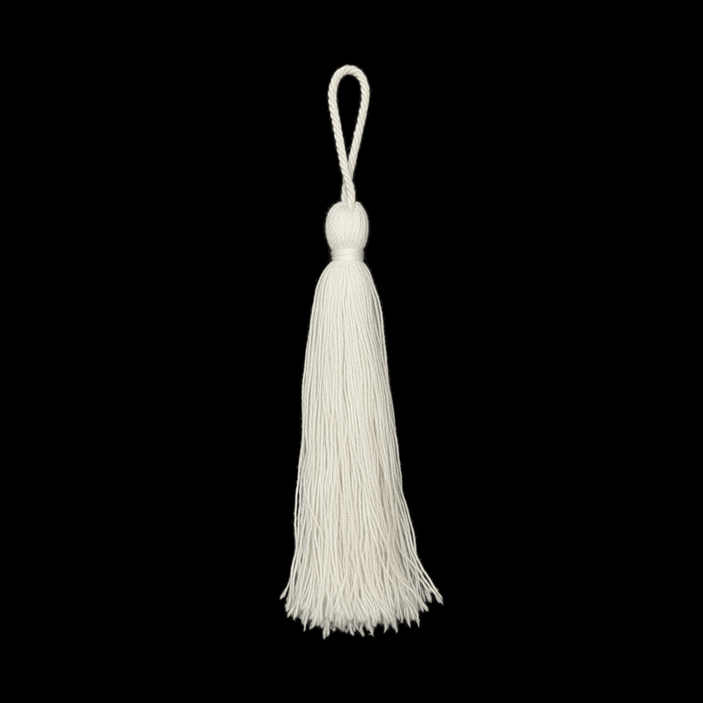 Cotton Dyeable White Tassel Pack of 3 ( Lenght : 4 Inch )