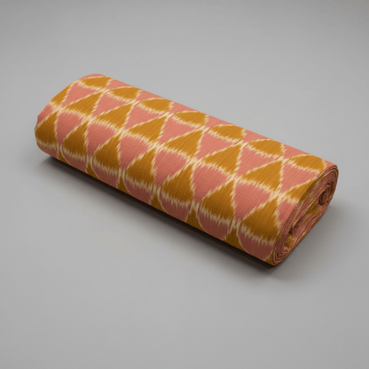 Mustard & Peach Fine Quality Handloom Cotton Ikat |