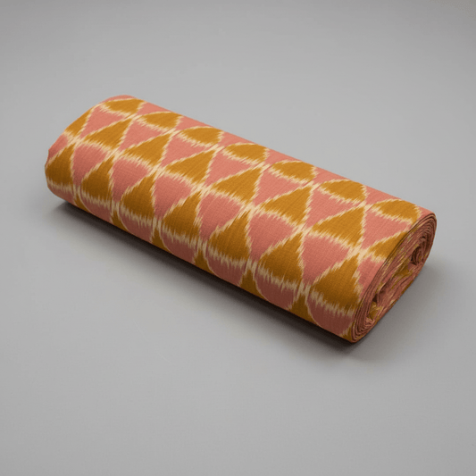 Mustard & Peach Fine Quality Handloom Cotton Ikat