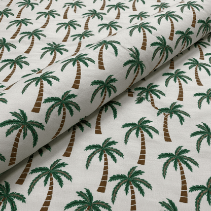 White & Green Tropical Cotton Blend Jacquard (SKU: JDD-493)