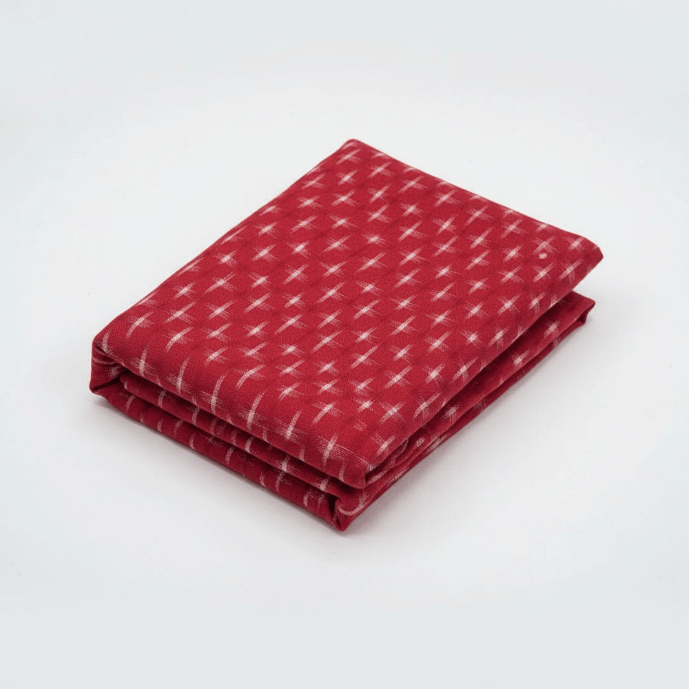Red Plus Design Handwoven Cotton Ikat | SKU: IK-184