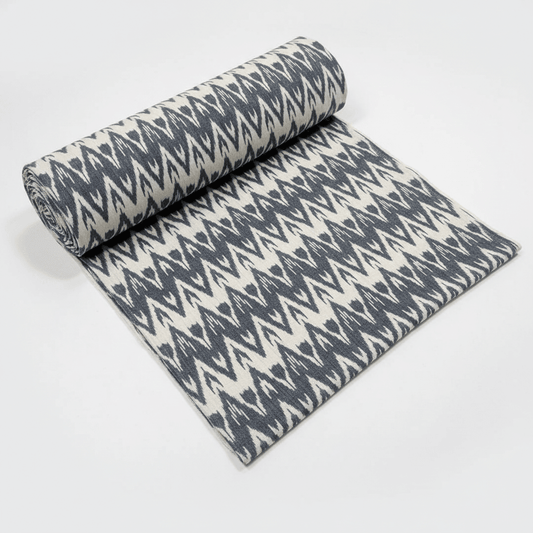 Grey & White Handloom Cotton Thick Ikat | SKU: IKK-310