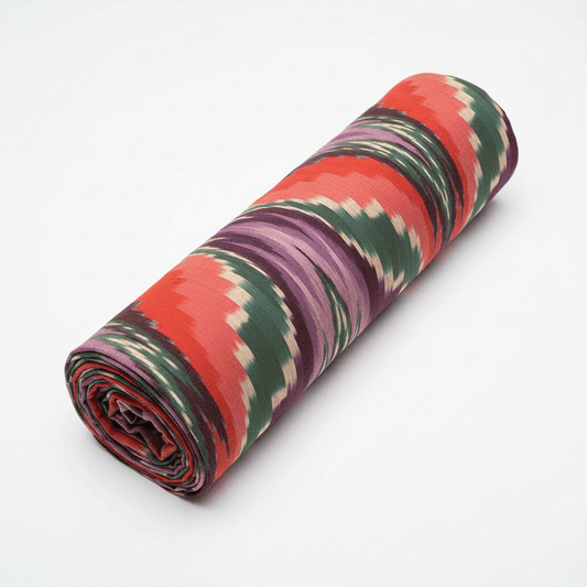 Multicolor Chevron Design Handloom Cotton Thick Ikat | SKU: IKK-594