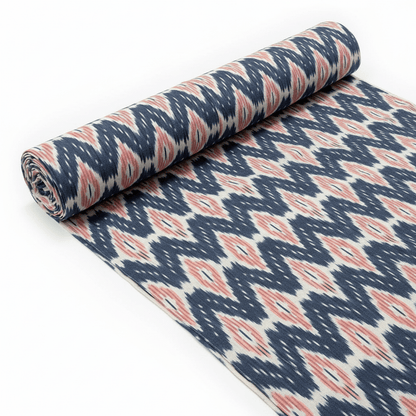 Multicolor Handloom Cotton Heavyweight Thick Ikat Fabric for Jackets & Upholstery | Width: 54"