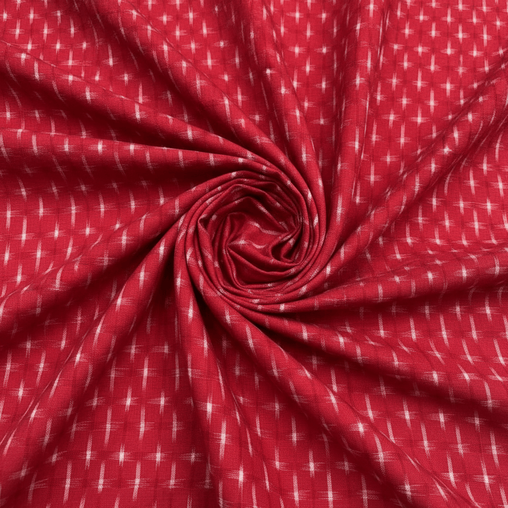 Red Plus Design Handwoven Cotton Ikat | SKU: IK-184