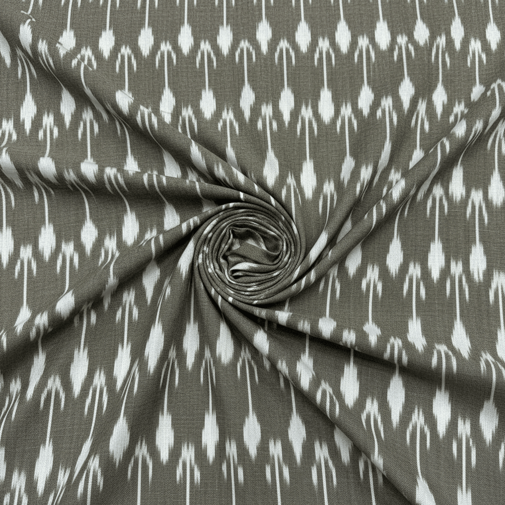 Beige color Handloom Cotton Ikat Fabric for Dresses | Width: 44"