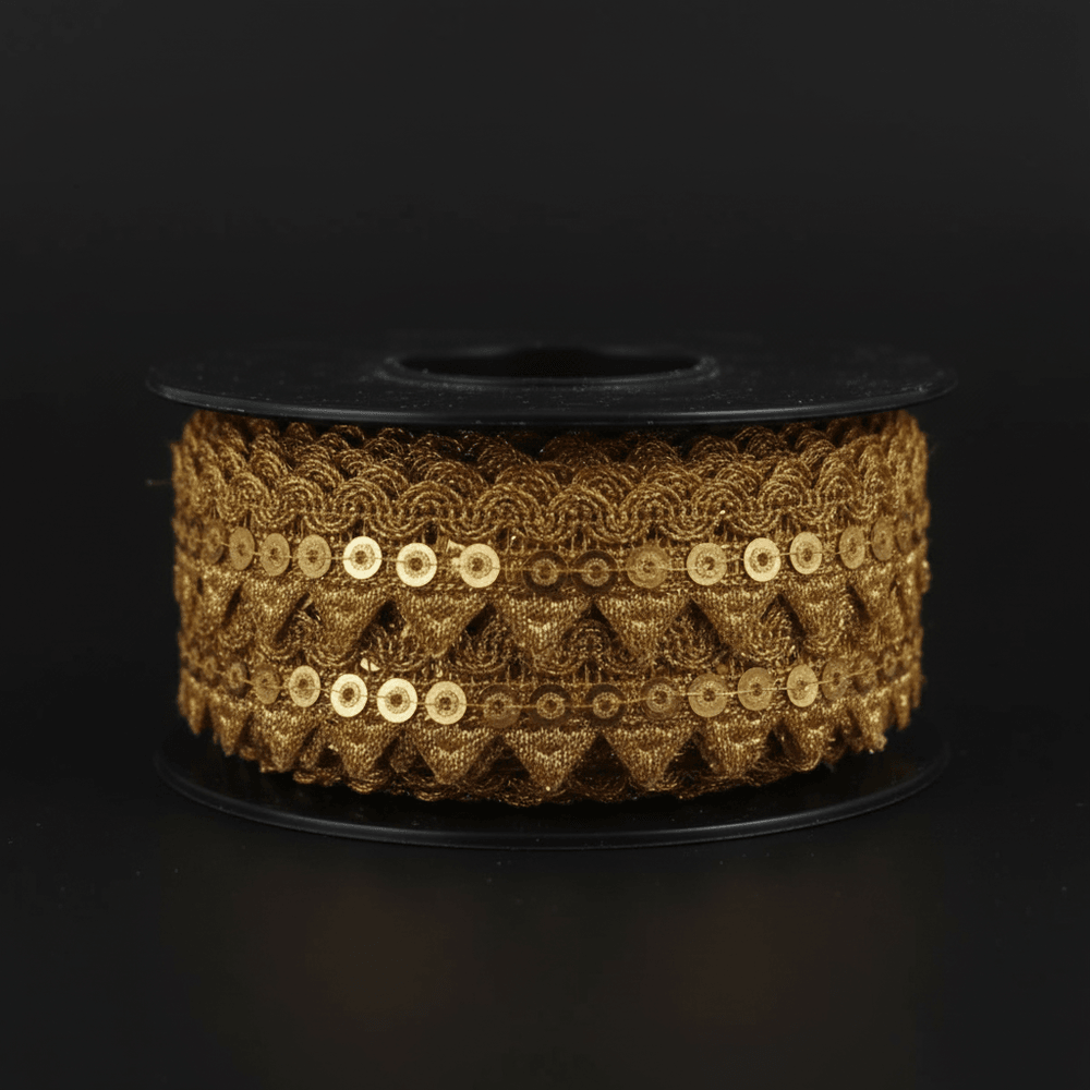 Golden Sequin Zari Lace Set of 5 Meter | SKU: Z-5