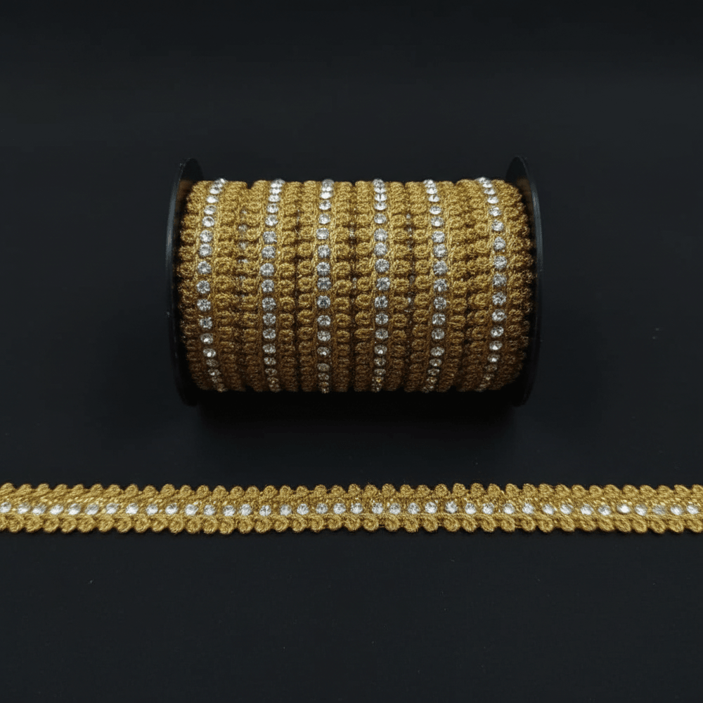 Golden Little Stone Zari Lace Set of 5 Meter | SKU: Z-13