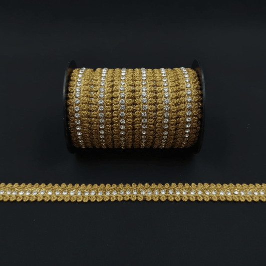 Golden Little Stone Zari Lace | SKU: Z-13