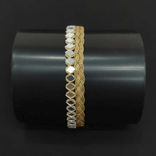 Mirror Work Gold Zari Lace | SKU: Z-14