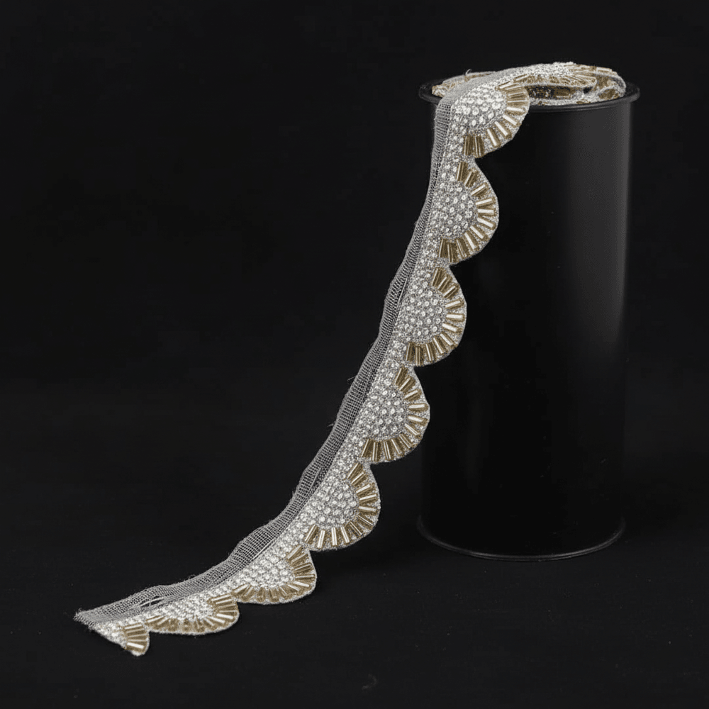 Gold Beeds Fancy Lace Set of 5 Meter | SKU: Z-16
