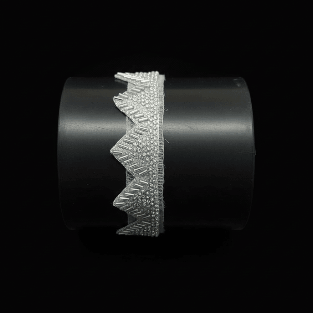 Silver Beeds Fancy Lace Set of 5 Meter | SKU: Z-17