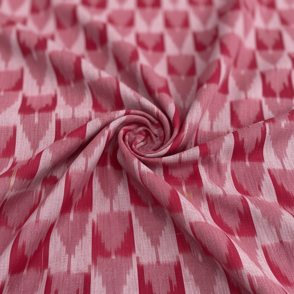 Red color Handloom Cotton Ikat | SKI: IK-646