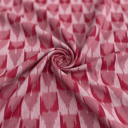 Red color Handloom Cotton Ikat | SKI: IK-646
