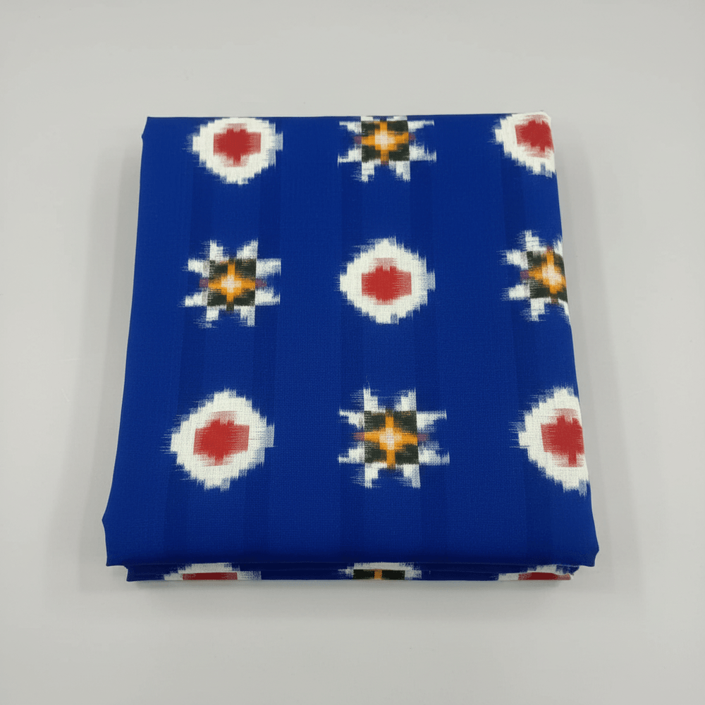 Blue Base Handwoven Cotton Double Ikat | SKU: IK-631