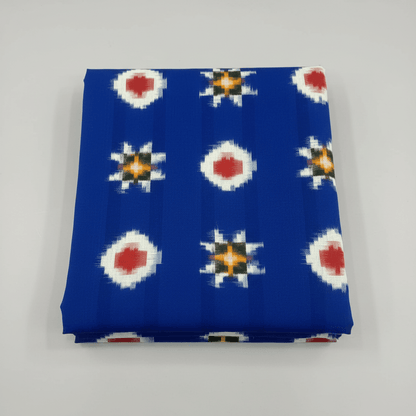 Blue Base Handwoven Cotton Double Ikat | SKU: IK-631