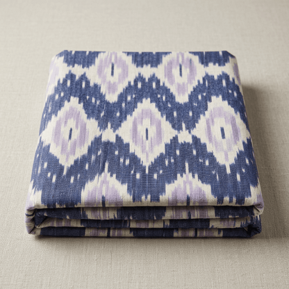Purple Design Cotton Handloom Heavyweight Thick Ikat Fabric for Jackets & Upholstery | Width : 44"