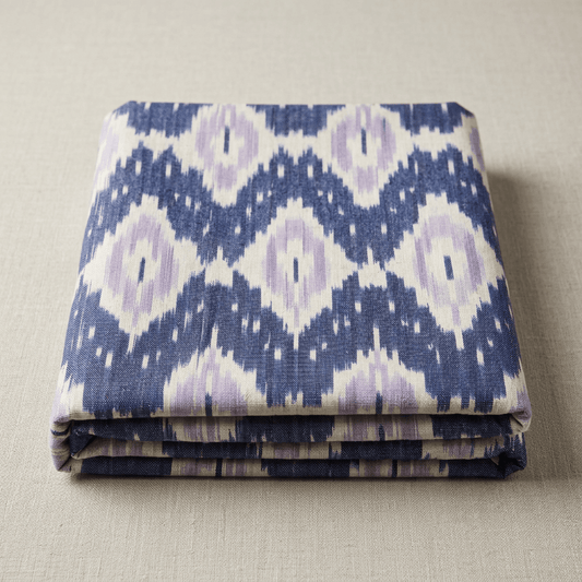 Purple Design Cotton Handloom Heavyweight Thick Ikat Fabric for Jackets & Upholstery | Width : 44"