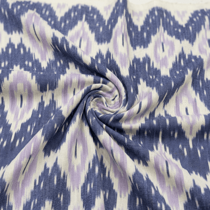 Purple Design Cotton Handloom Heavyweight Thick Ikat Fabric for Jackets & Upholstery | Width : 44"