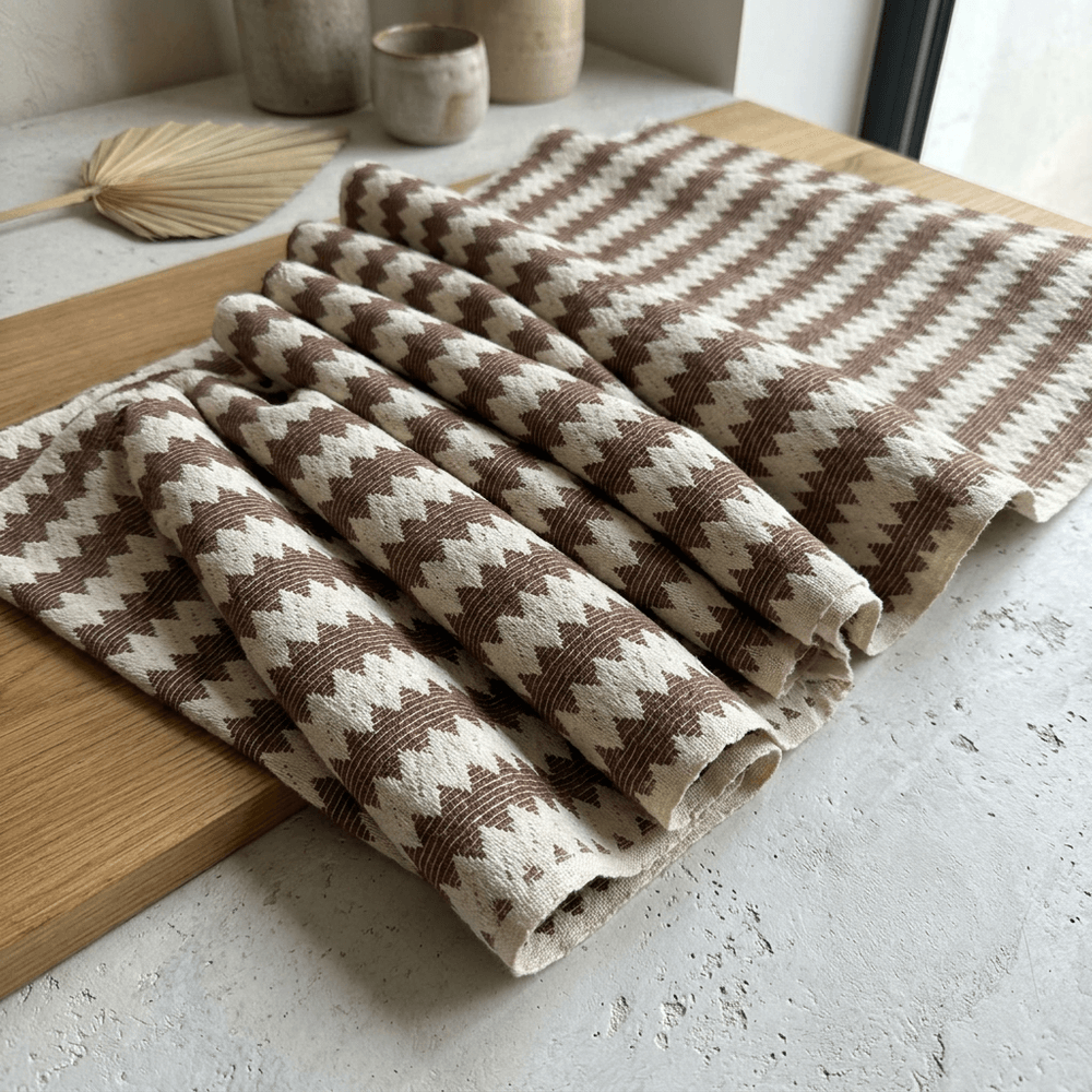 Brown & Beige Cotton Net Fabric for Shirts & Dresses