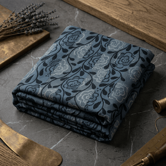 Green Floral Leaf Cotton Jacquard Fabric - 54" (137 cm)