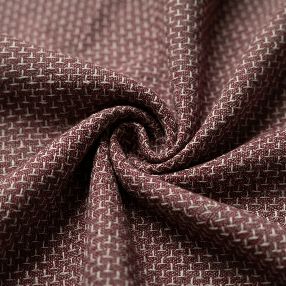 Red & White Cotton Jacquard Fabric - 44" (112 cm)