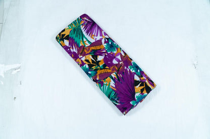 Multicolor Tropical Design Screen Print on Corduroy Fabric