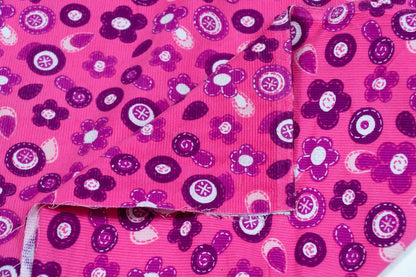 Multicolor Screen Print on Corduroy Fabric