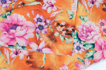 Multicolor Floral Design Digital Print On Spun Fabric