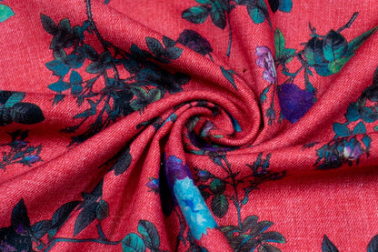 Multicolor Floral Design Digital Print On Spun Fabric