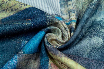 Multicolor Digital Print On Spun Fabric