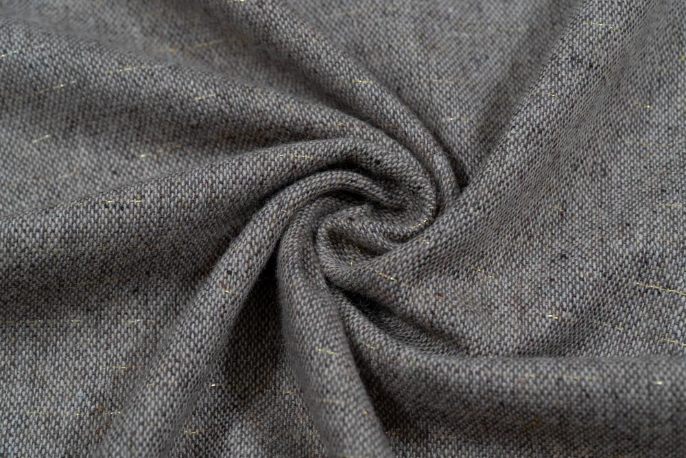 Gray Wool Blend Fabric