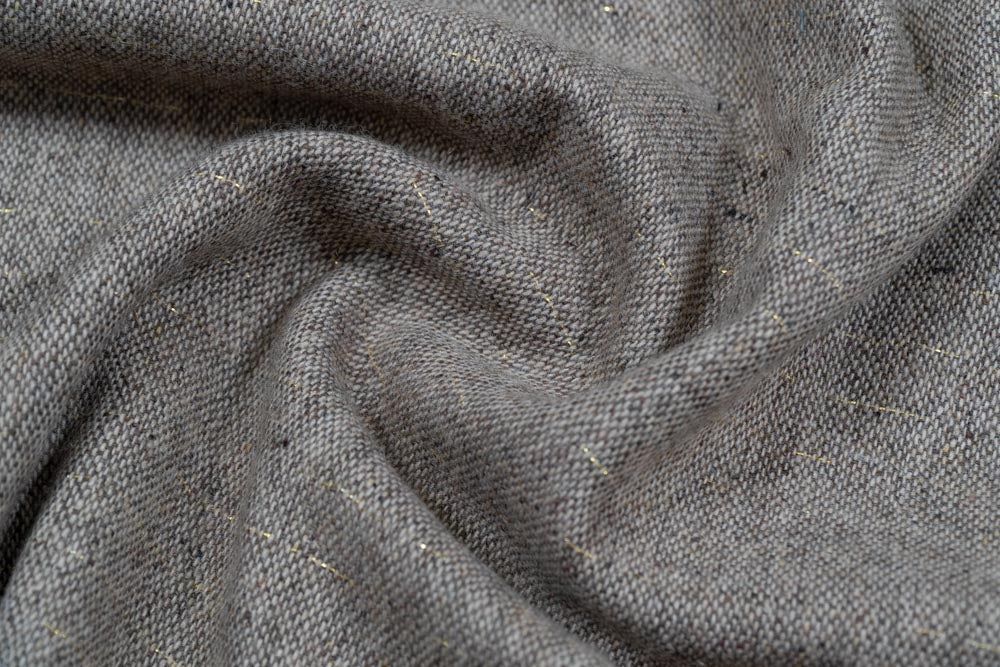 Gray Wool Blend Fabric