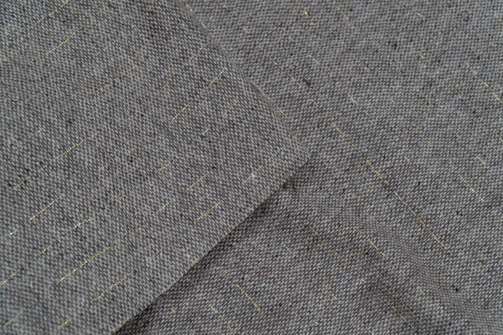 Gray Wool Blend Fabric