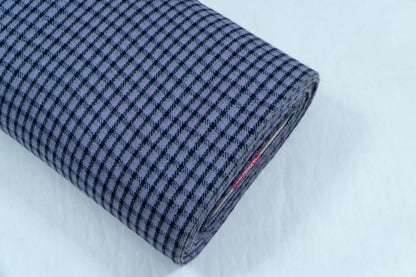 Blue & Black Checks Wool Blend Fabric