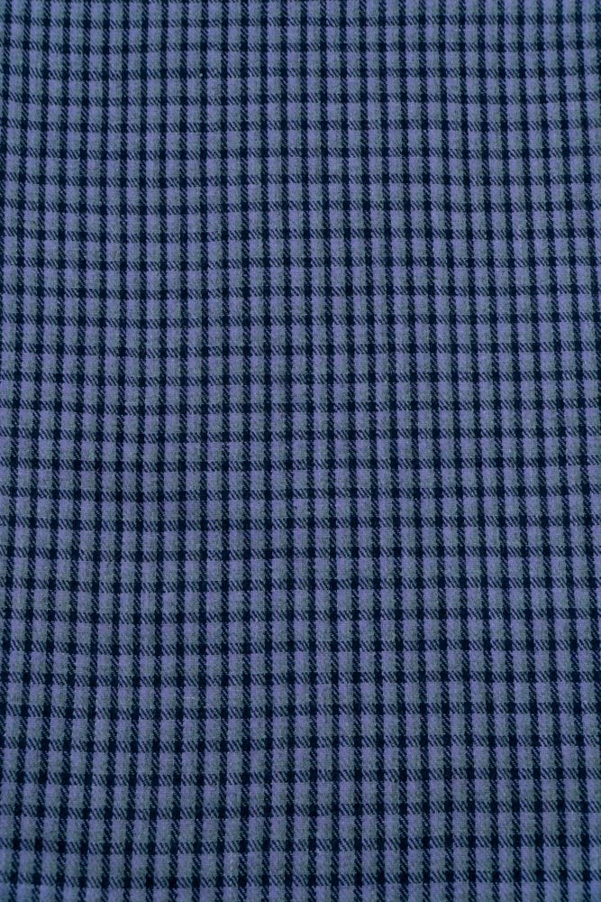 Blue & Black Checks Wool Blend Fabric