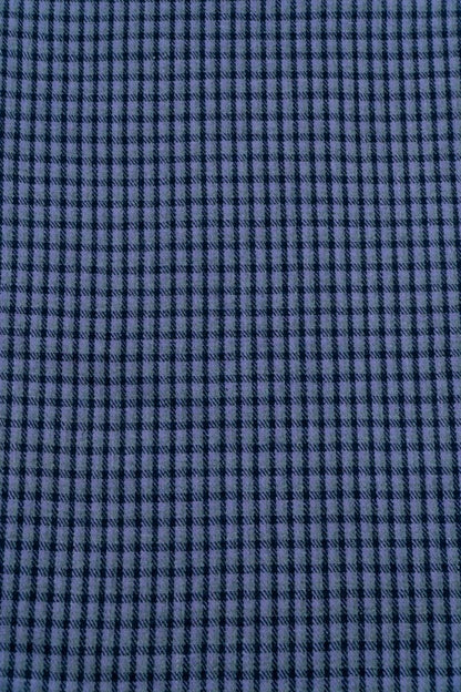 Blue & Black Checks Wool Blend Fabric