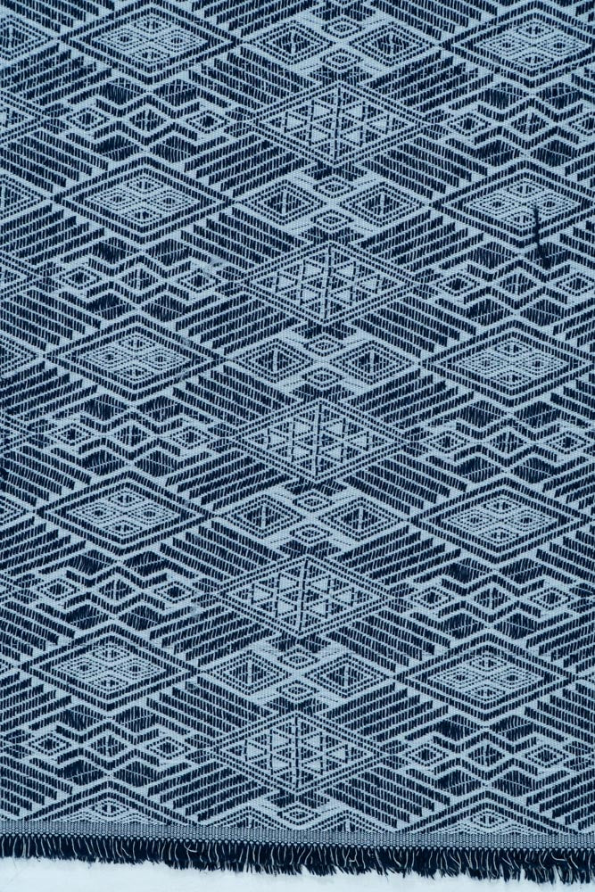 Blue & White Lightweight Cotton Jacquard (Sku: JDD-165)