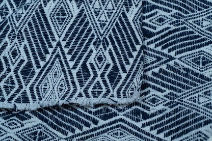 Blue & White Lightweight Cotton Jacquard | SKU: JDD-165