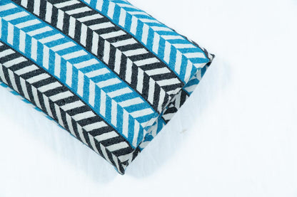 White, Blue & Black Cotton Blend Jacquard | SKU: JDD-61